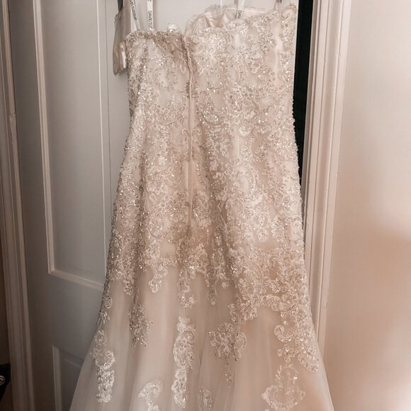 David Tutera For Mon Cheri Beryl 114293 in Ivory / Pink Size 14 - Picture 7 of 10